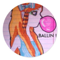 BALLIN ! scene girl sticker