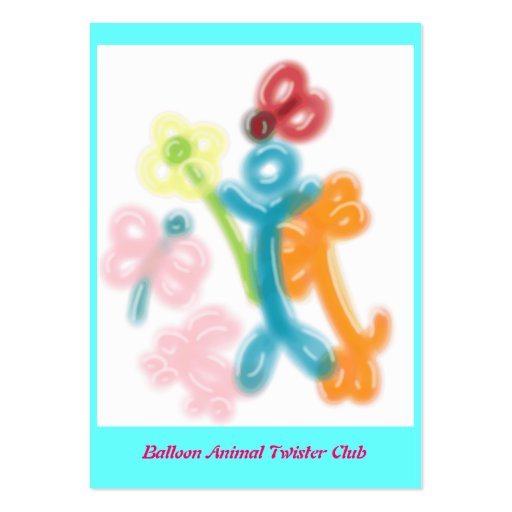Balloon Animal Twister Profile Card Business Cards (front side)