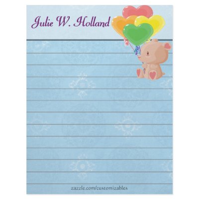 Balloon Bear Letterhead by Customizables