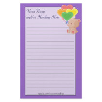 Balloon Bear Stationery by Customizables Balloon Bear Stationery