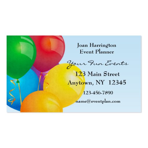 Balloon Bouquet Business Card (front side)