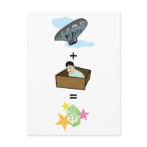 Balloon + Boy Hiding in Box = $$ Stardom $$ Post Cards