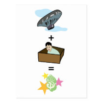 Balloon + Boy Hiding in Box = $$ Stardom $$ postcards