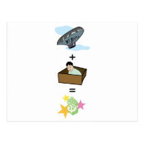 Balloon + Boy Hiding in Box = $$ Stardom $$ postcards