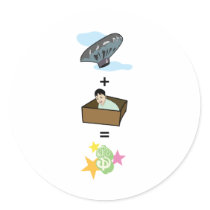 Balloon + Boy Hiding in Box = $$ Stardom $$ stickers