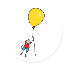 Balloon Boy Round Sticker