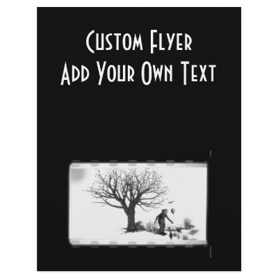 Balloon Clown & Ravens By Creepy Tree - B&W Flyers by VoXeeD