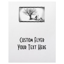 Balloon Clown & Ravens By Creepy Tree - B&W Personalized Flyer