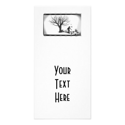 Balloon Clown & Ravens By Creepy Tree - B&W Picture Card by VoXeeD