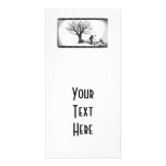 Balloon Clown &amp; Ravens By Creepy Tree - B&amp;W Picture Card