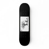 Balloon Clown & Ravens By Creepy Tree - B&W Skate Boards