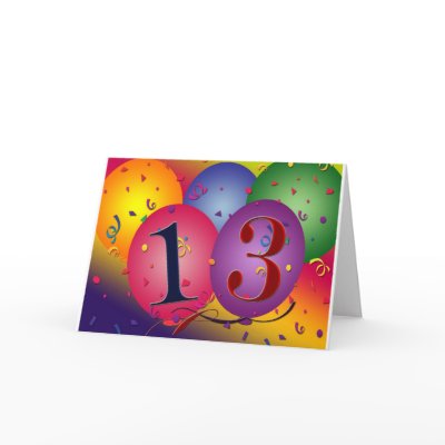 Balloon Decorations for 13th birthday Card by perfectpostage