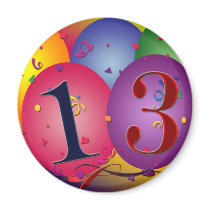 Balloon Decorations for 13th birthday magnets by perfectpostage Balloon Decorations for 13th birthday magnets