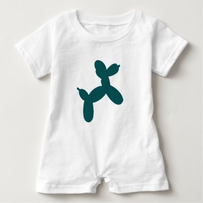 Balloon Dog Baby Romper, Teal Shirts