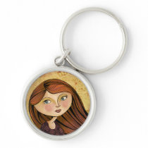 Balloon Girl Digital Collage keychain