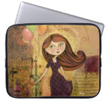 Balloon Girl Digital Collage Laptop Sleeve laptop sleeves