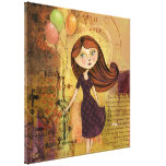Balloon Girl Digital Collage Wrapped Canvas Print canvas prints