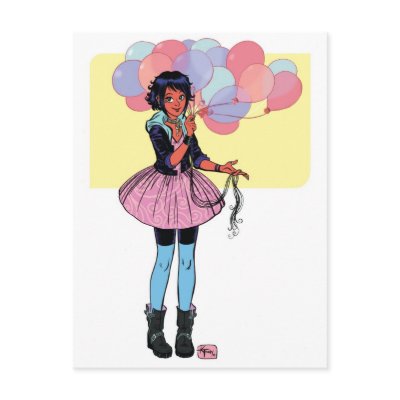 Balloon Girl Postcard by KatieShanahan