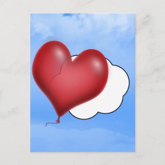 Balloon Hearts (Add Your Text) postcard