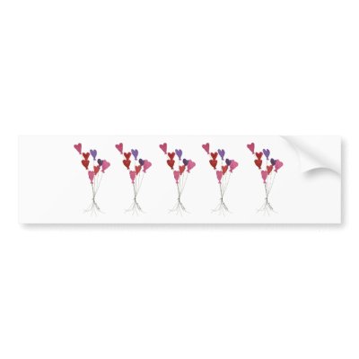 Balloon Hearts Bumper Sticker by ginyhogan