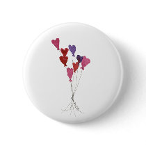 Balloon Hearts Button by ginyhogan Balloon Hearts Button