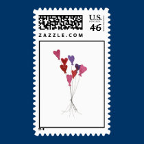 Balloon Hearts Custom Postage postage