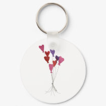 Balloon Hearts Keychain by ginyhogan Balloon Hearts Keychain