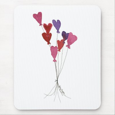 Balloon Hearts Mousepad by ginyhogan