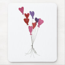 Balloon Hearts Mousepad by ginyhogan Balloon Hearts Mousepad
