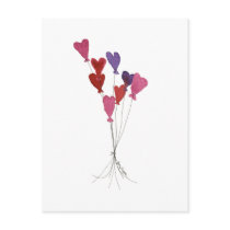 Balloon Hearts Postcard by ginyhogan Balloon Hearts Postcard