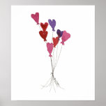Balloon Hearts Posters &amp; Prints