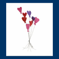 Balloon Hearts Posters & Prints