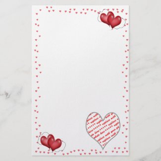 Balloon Hearts with Little Hearts stationery