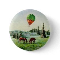 BALLOON & HORSES by SHARON SHARPE buttons by sharonsharpe BALLOON & HORSES by SHARON SHARPE buttons