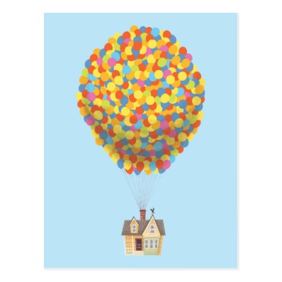 Balloon House from the Disney Pixar UP Movie Postcard