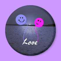 Balloon Love - magnet by Horseshoes3 Balloon Love - magnet
