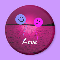 Balloon Love - magnet by Horseshoes3 Balloon Love - magnet