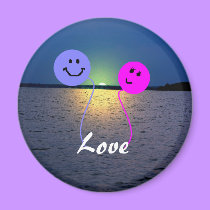Balloon Love - magnet by Horseshoes3 Balloon Love - magnet