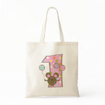 Balloon Mouse Pink 1st Birthday Tote Bag