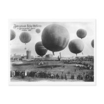 Balloon Race, Berlin 1908 Vintage Post Card