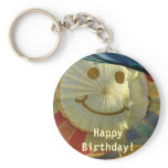 Balloon Smiley Face, Happy Birthday! Key Chain