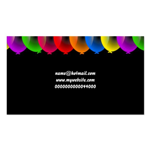 Balloon Wallpaper, Your Name Here Business Card (back side)