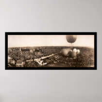 Ballooning Chicago, IL Photo 1908 Print