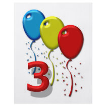 balloons 03 years personalized flyer