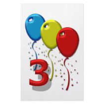 balloons 03 years stationery
