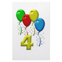 balloons 04 years stationery