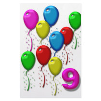 balloons 09 years stationery