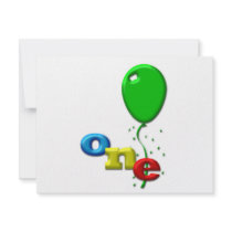 balloons 1 year old invitations