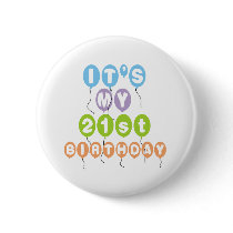 Balloons 21st Birthday Pinback Button
