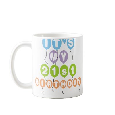 Balloons 21st Birthday Coffee Mugs by birthdayTshirts